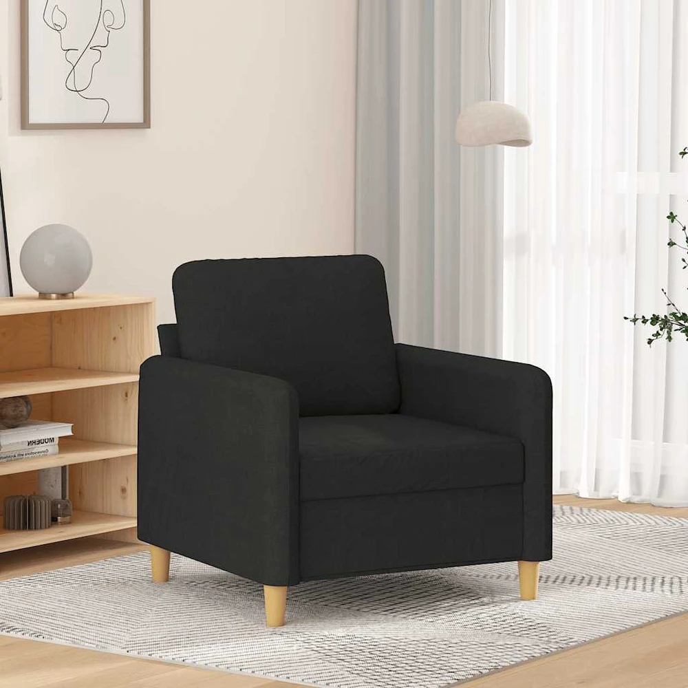 Sofa Krėslas, juodos spalvos, 60cm, audinys