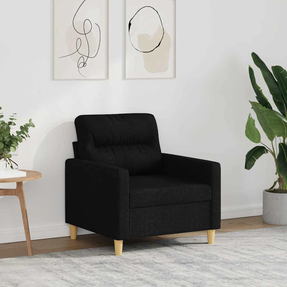 Sofa Krėslas, juodos spalvos, 60cm, audinys