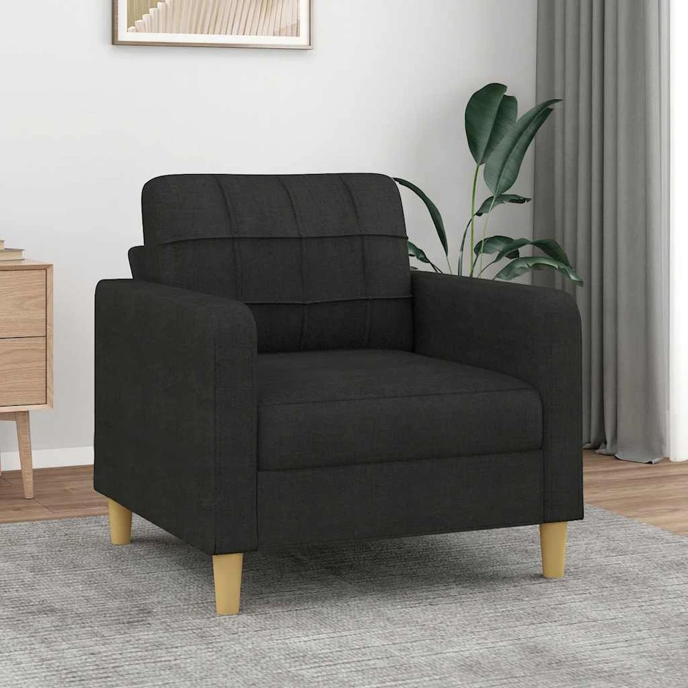 Sofa Krėslas, juodos spalvos, 60cm, audinys