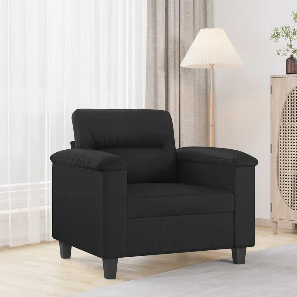 Sofa Krėslas, juodos spalvos, 60cm, dirbtinė oda