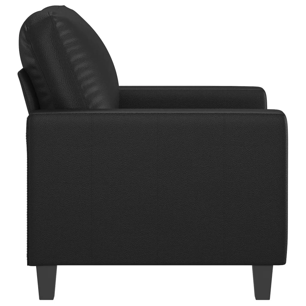 Sofa Krėslas, juodos spalvos, 60cm, dirbtinė oda