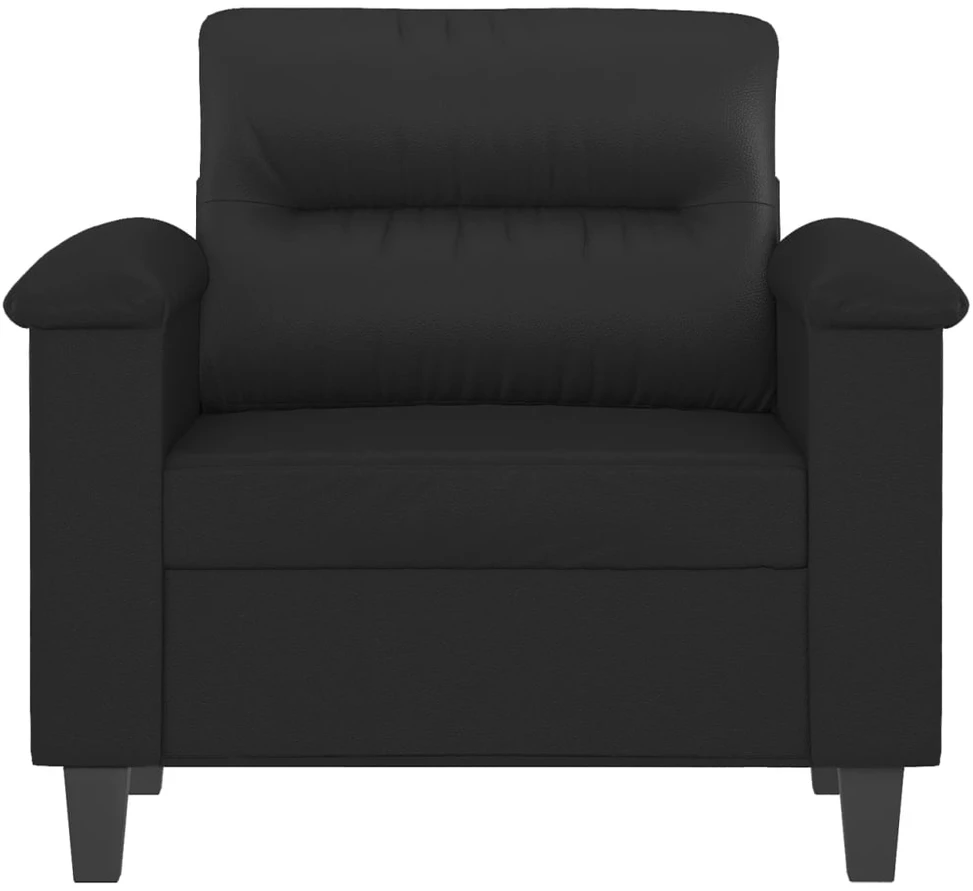 Sofa Krėslas, juodos spalvos, 60cm, dirbtinė oda