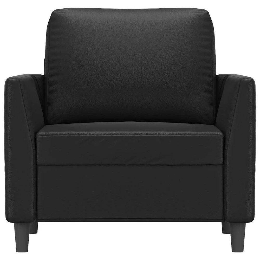 Sofa Krėslas, juodos spalvos, 60cm, dirbtinė oda
