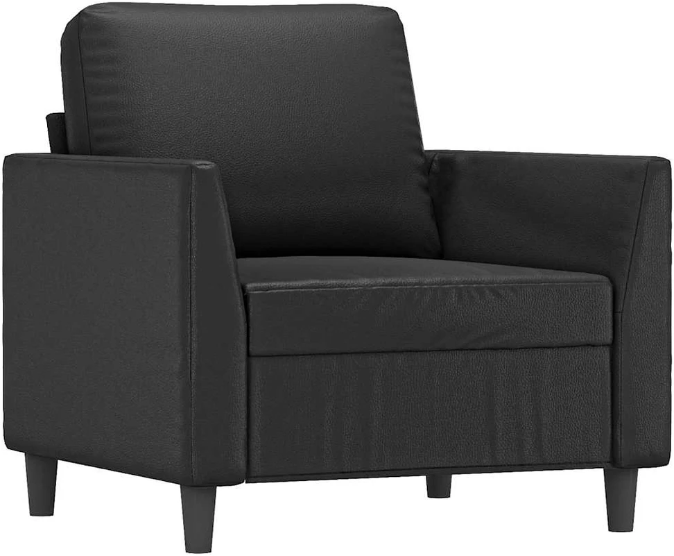 Sofa Krėslas, juodos spalvos, 60cm, dirbtinė oda