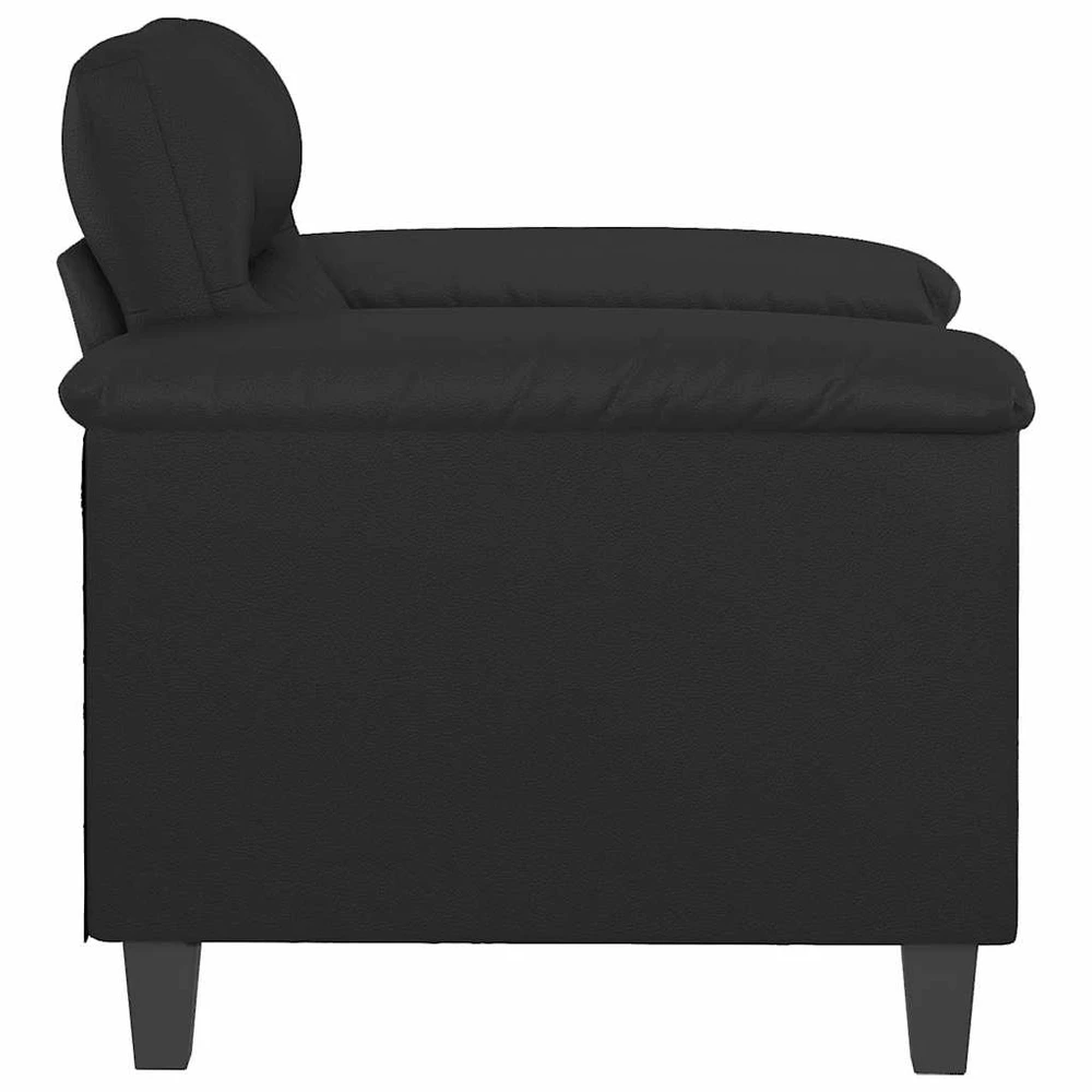 Sofa Krėslas, juodos spalvos, 60cm, dirbtinė oda