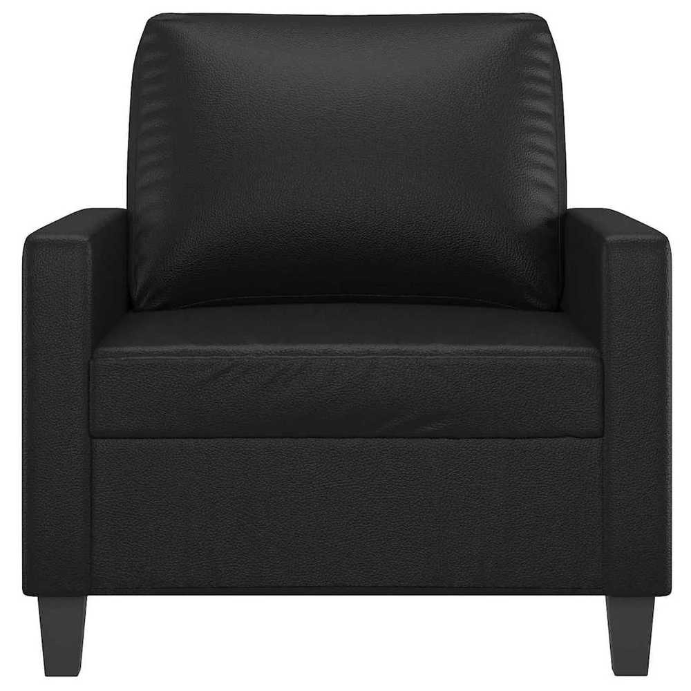 Sofa Krėslas, juodos spalvos, 60cm, dirbtinė oda