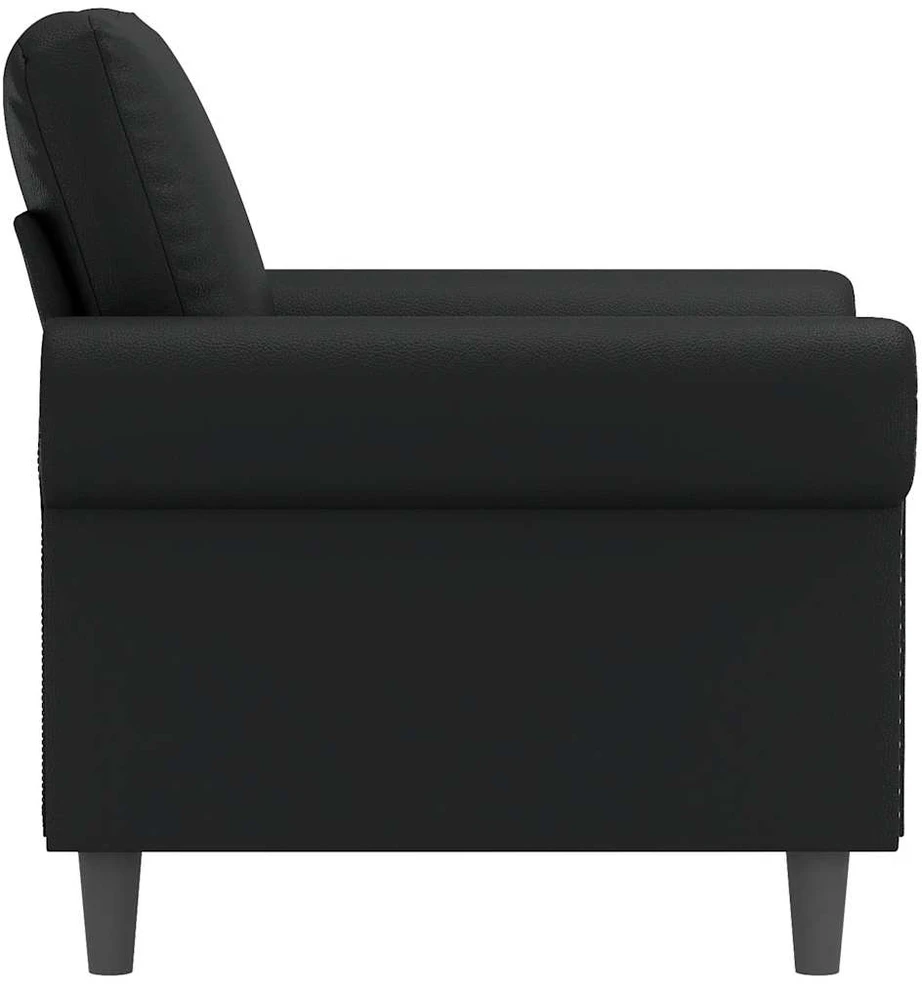 Fotelis Krėslas, juodos spalvos, 60cm, dirbtinė oda