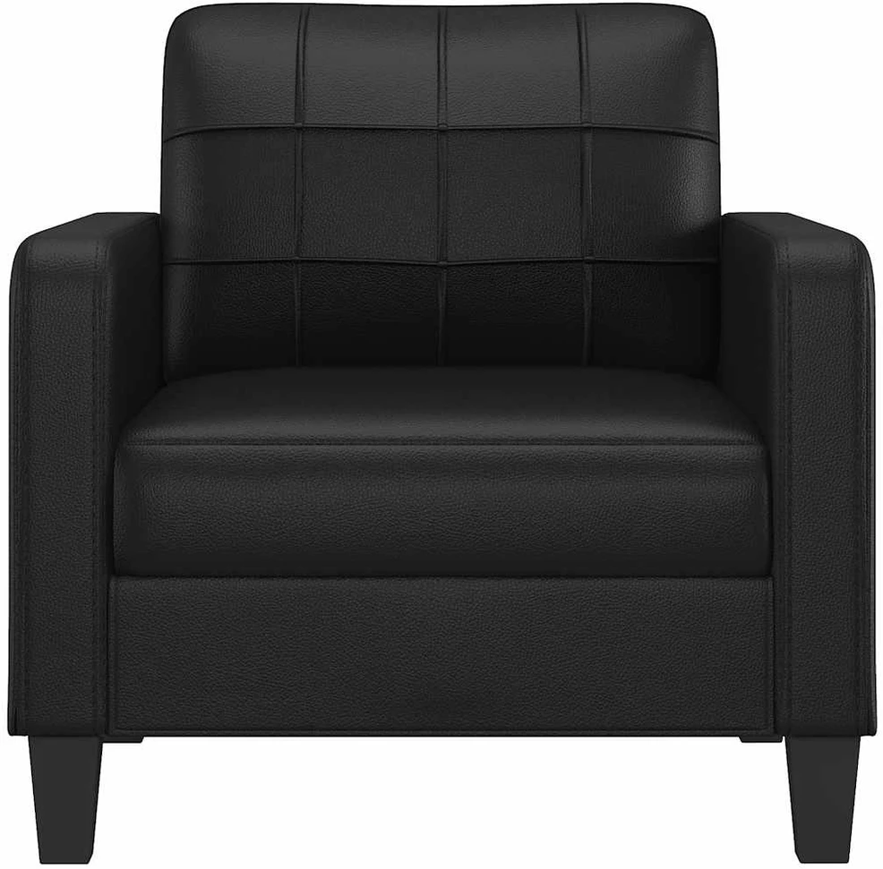 Sofa Krėslas, juodos spalvos, 60cm, dirbtinė oda