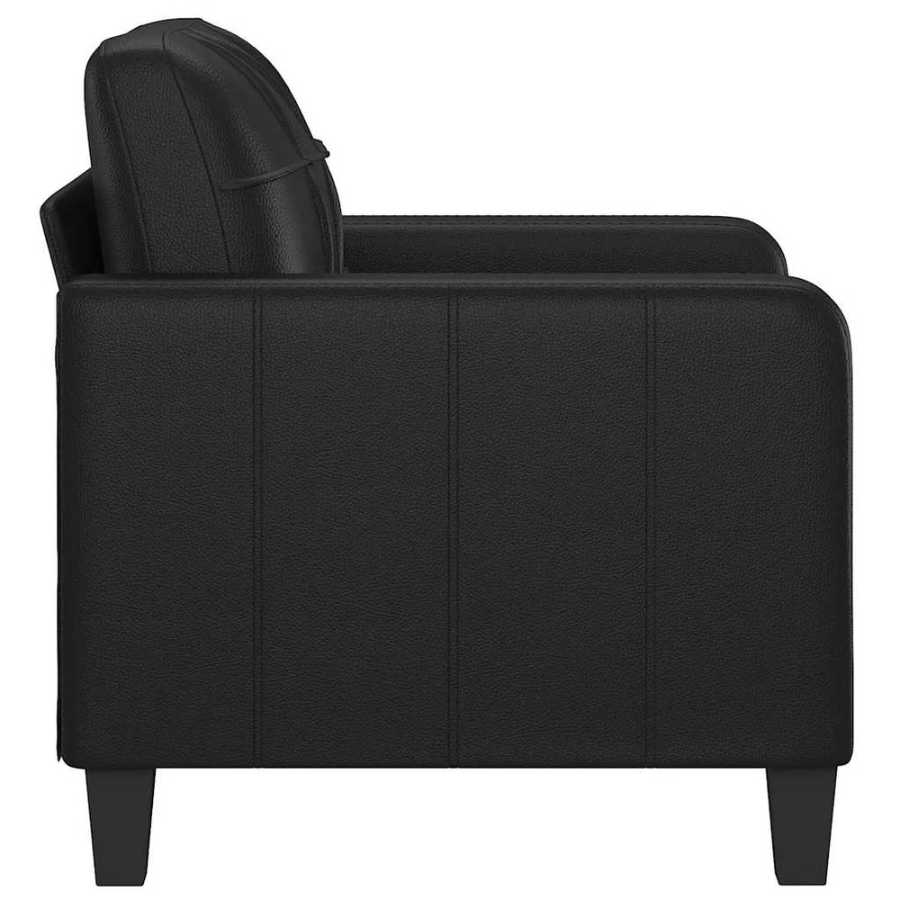 Sofa Krėslas, juodos spalvos, 60cm, dirbtinė oda