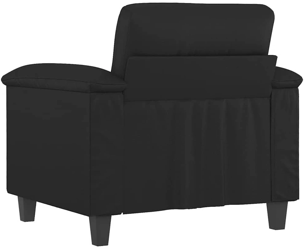 Sofa Krėslas, juodos spalvos, 60cm, dirbtinė oda