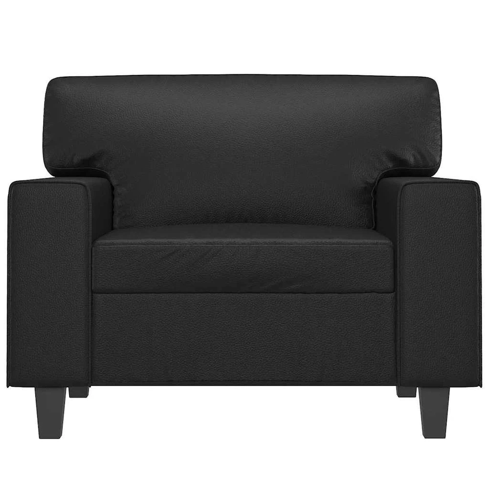 Fotelis Krėslas, juodos spalvos, 60cm, dirbtinė oda