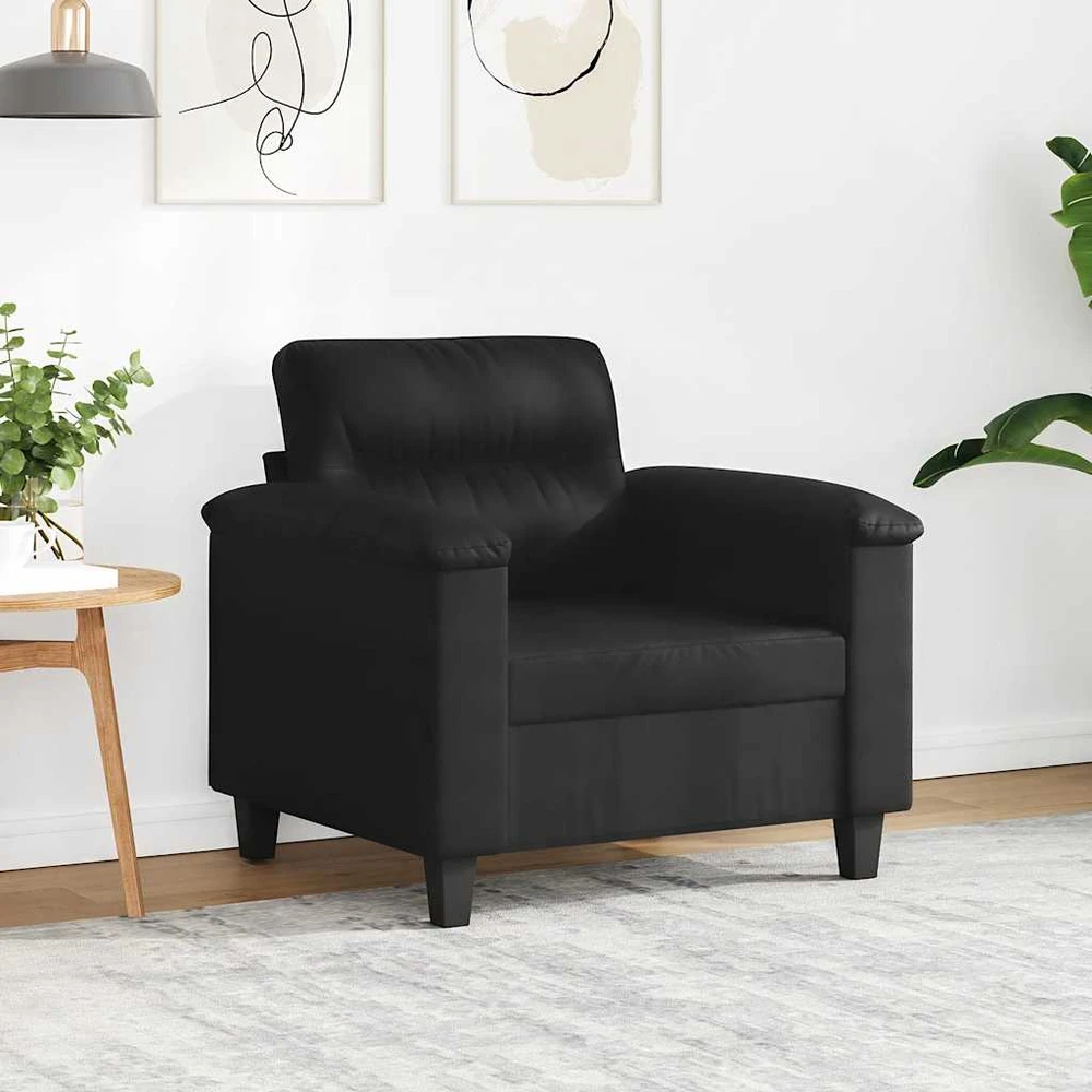 Sofa Krėslas, juodos spalvos, 60cm, mikropluošto audinys