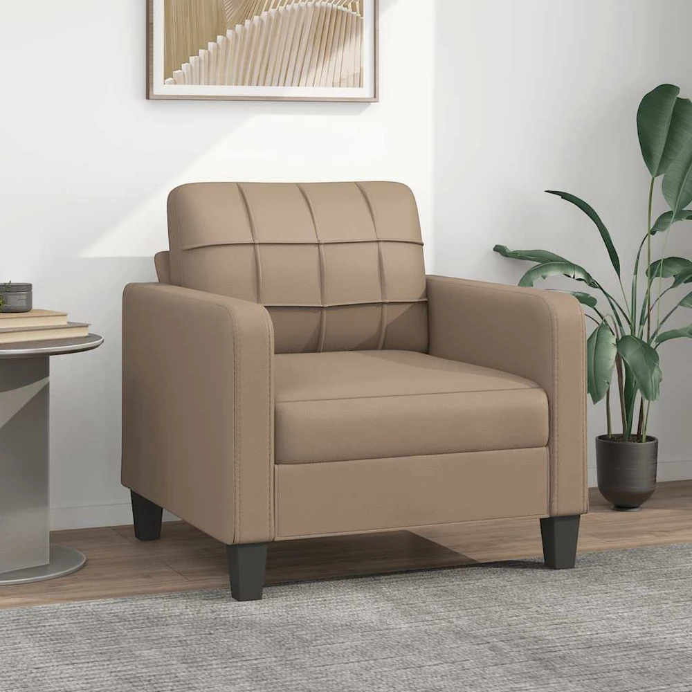 Sofa Krėslas, kapučino spalvos, 60cm, dirbtinė oda
