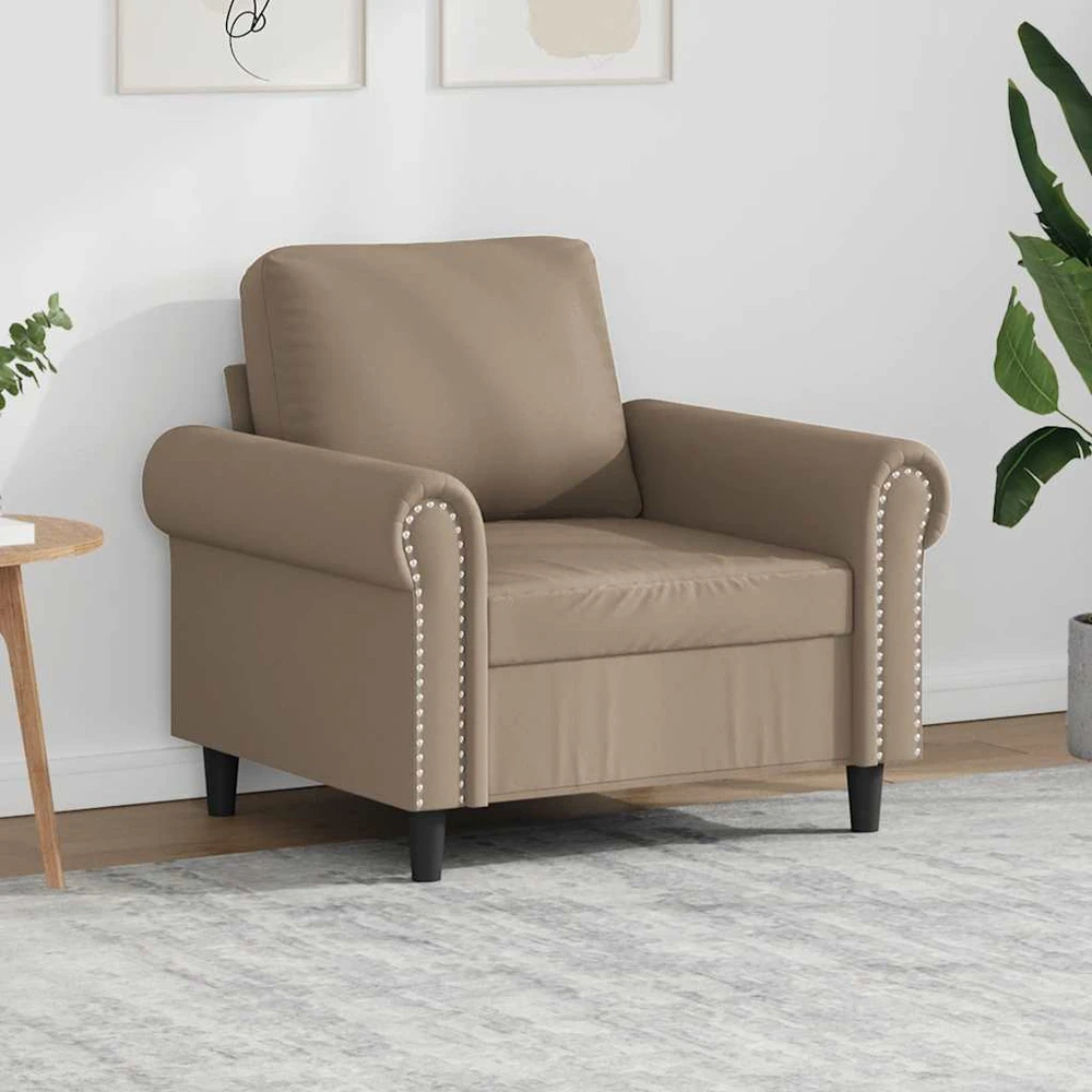 Sofa Krėslas, kapučino spalvos, 60cm, dirbtinė oda