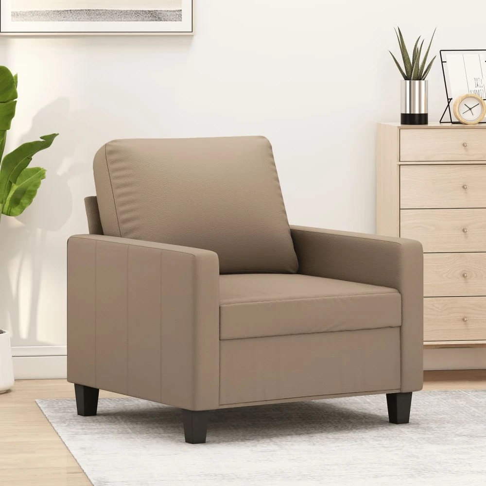 Sofa Krėslas, kapučino spalvos, 60cm, dirbtinė oda