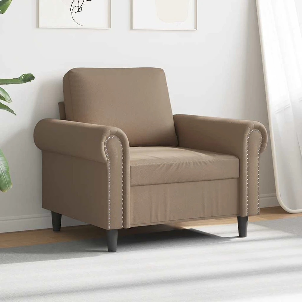 Sofa Krėslas, kapučino spalvos, 60cm, dirbtinė oda