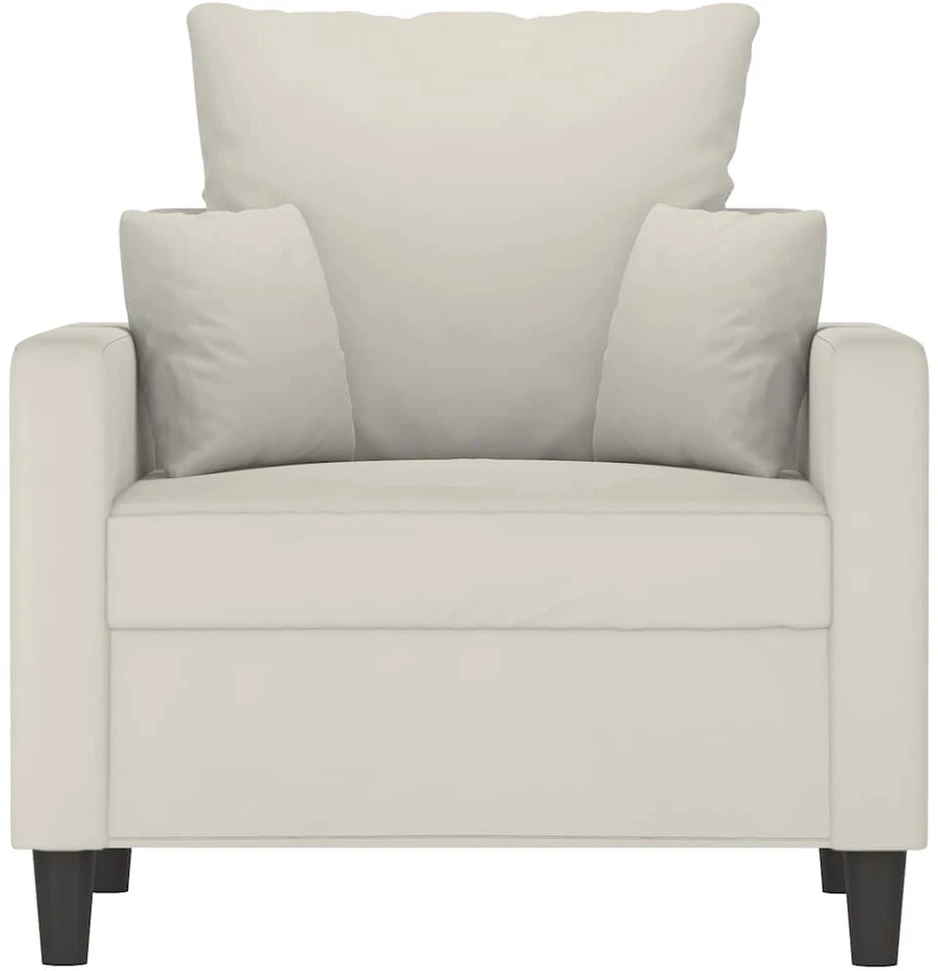 Sofa Krėslas, kreminės spalvos, 60cm, aksomas