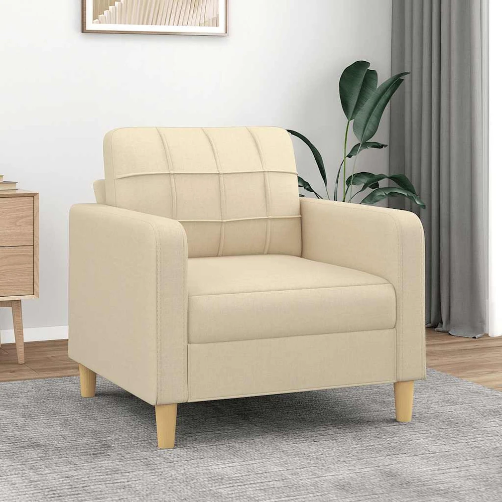 Sofa Krėslas, kreminės spalvos, 60cm, audinys