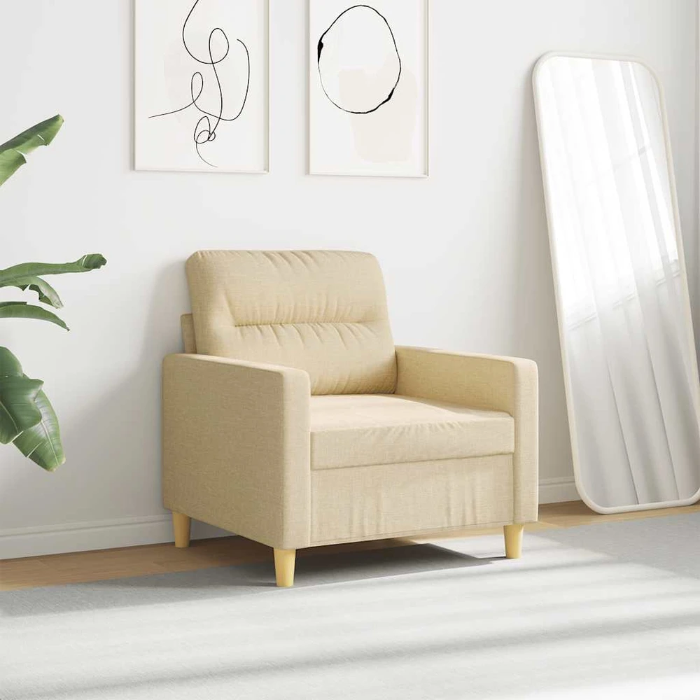 Sofa Krėslas, kreminės spalvos, 60cm, audinys