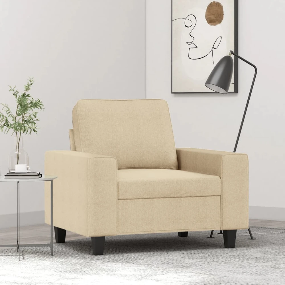 Fotelis Krėslas, kreminės spalvos, 60cm, audinys