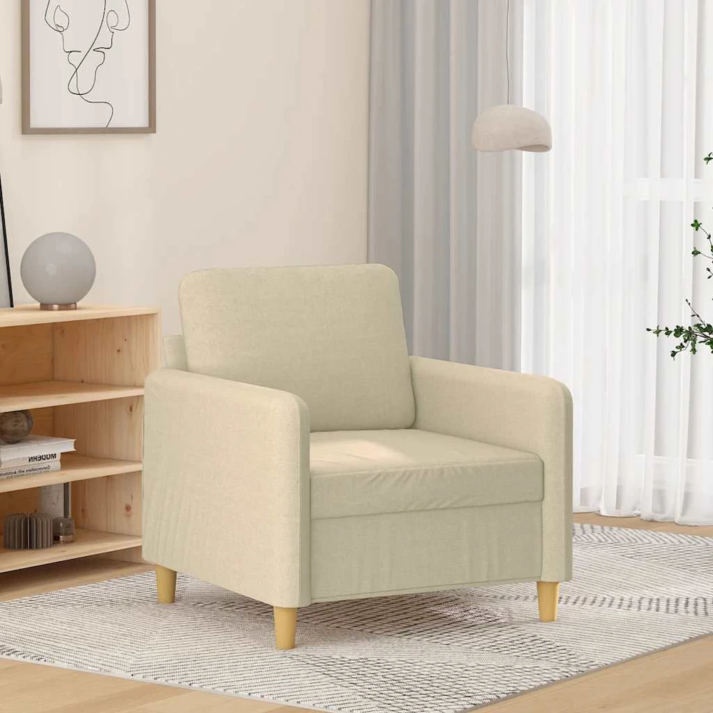 Sofa Krėslas, kreminės spalvos, 60cm, audinys