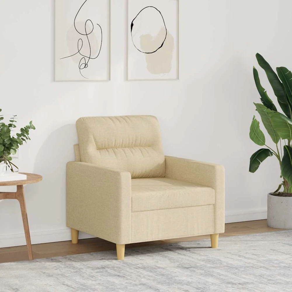 Sofa Krėslas, kreminės spalvos, 60cm, audinys