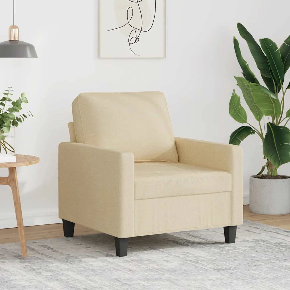Sofa Krėslas, kreminės spalvos, 60cm, audinys