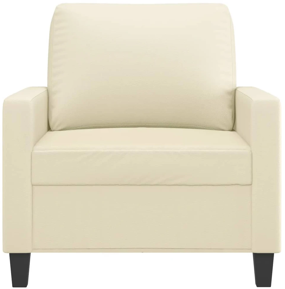Sofa Krėslas, kreminės spalvos, 60cm, dirbtinė oda