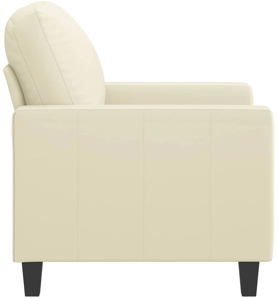 Sofa Krėslas, kreminės spalvos, 60cm, dirbtinė oda