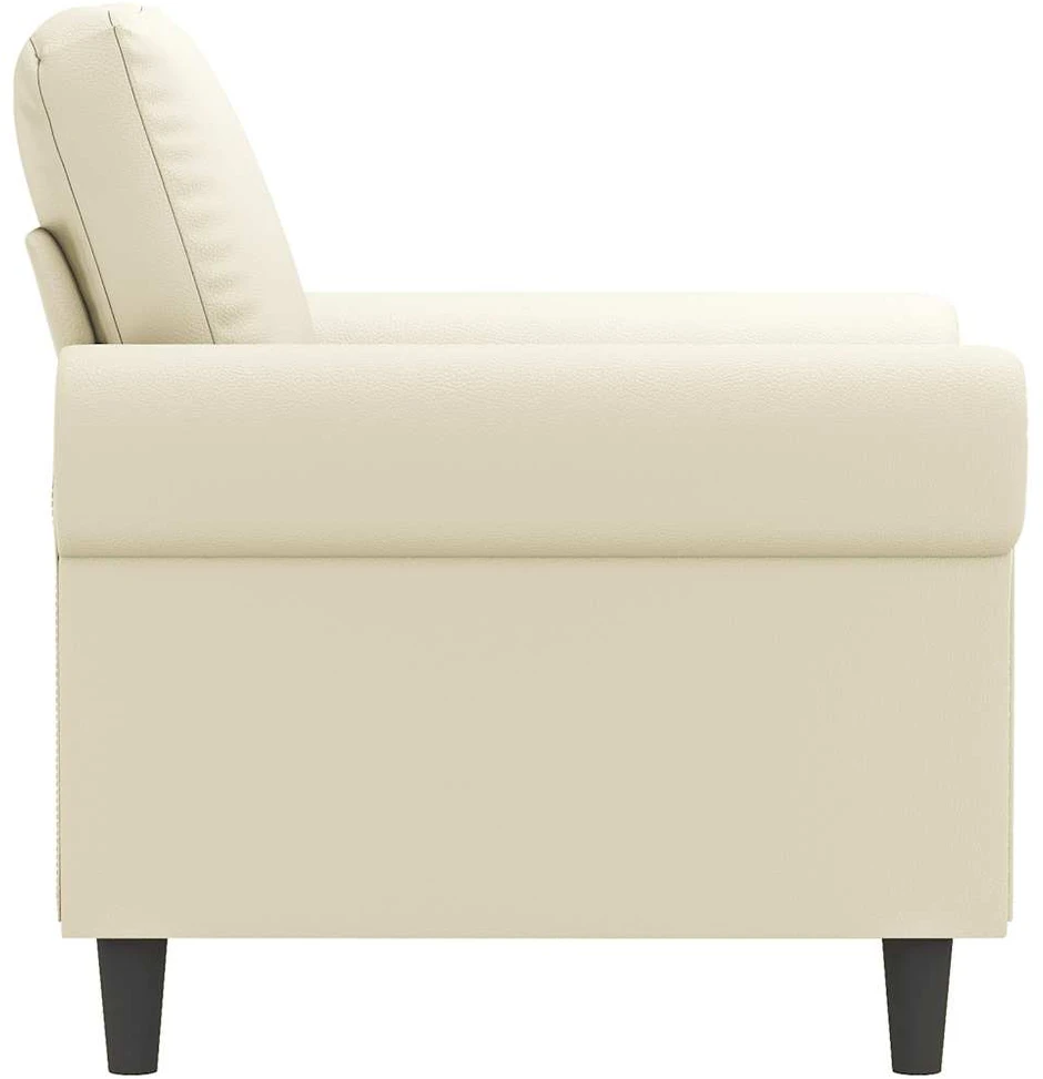 Fotelis Krėslas, kreminės spalvos, 60cm, dirbtinė oda