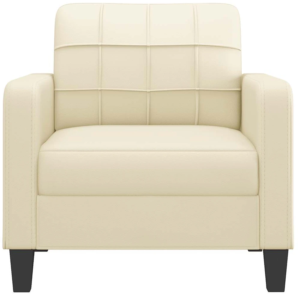 Sofa Krėslas, kreminės spalvos, 60cm, dirbtinė oda