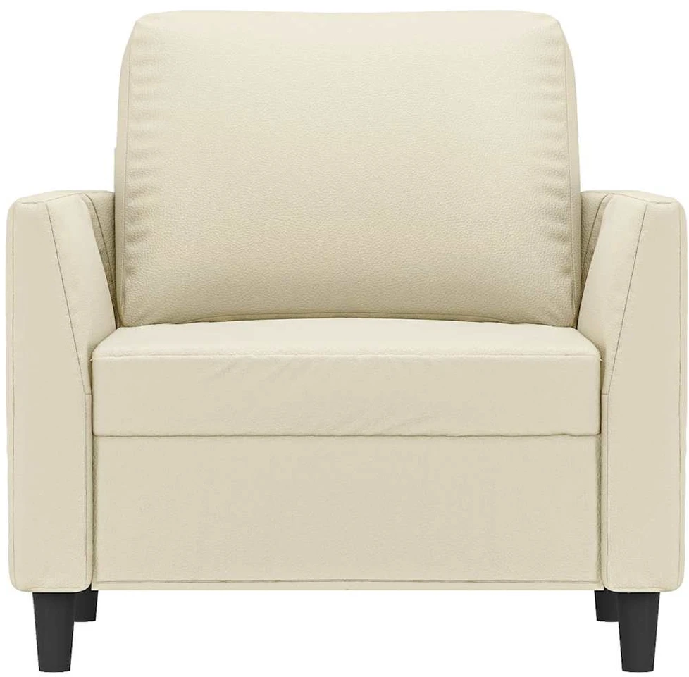 Sofa Krėslas, kreminės spalvos, 60cm, dirbtinė oda