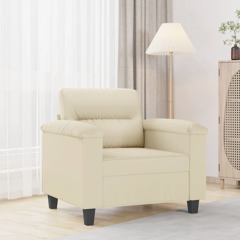 Fotelis Krėslas, kreminės spalvos, 60cm, dirbtinė oda