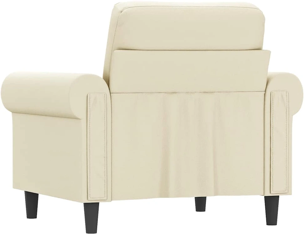 Fotelis Krėslas, kreminės spalvos, 60cm, dirbtinė oda