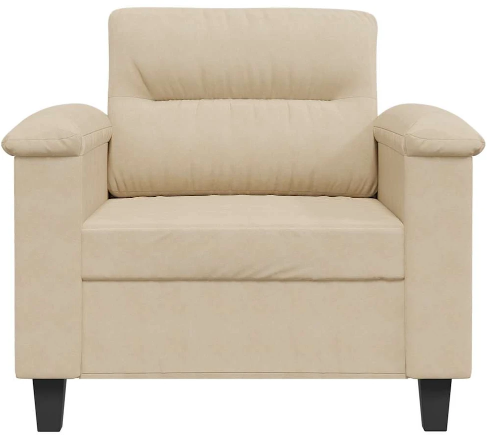 Sofa Krėslas, kreminės spalvos, 60cm, mikropluošto audinys