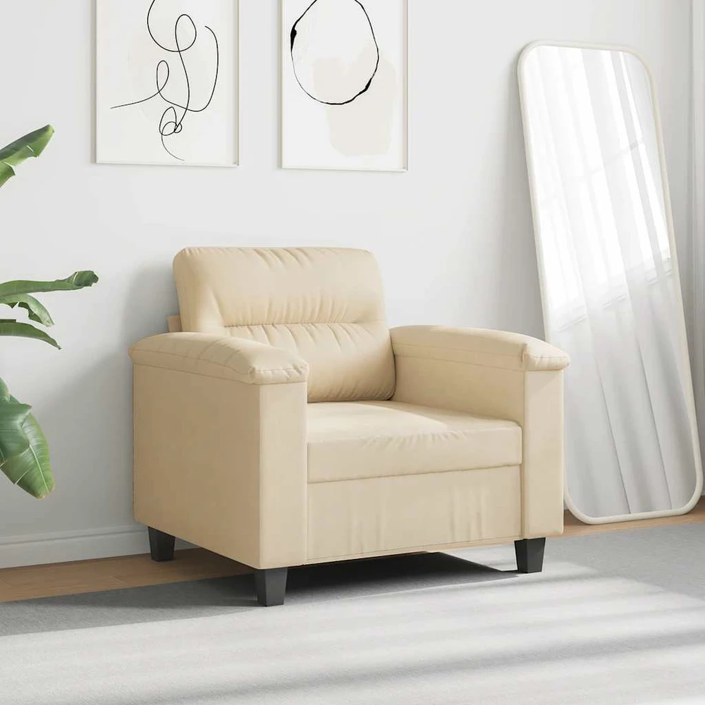 Sofa Krėslas, kreminės spalvos, 60cm, mikropluošto audinys
