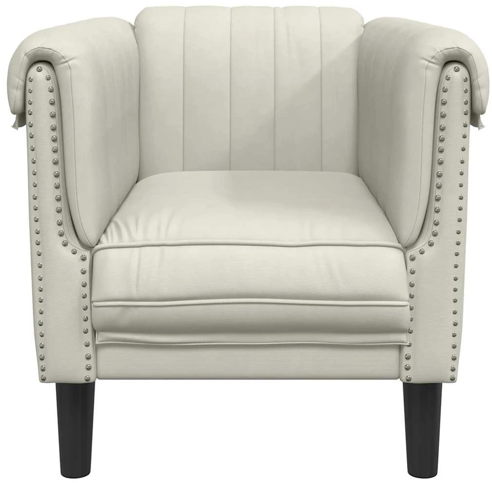 Sofa Krėslas, kreminės spalvos, aksomas