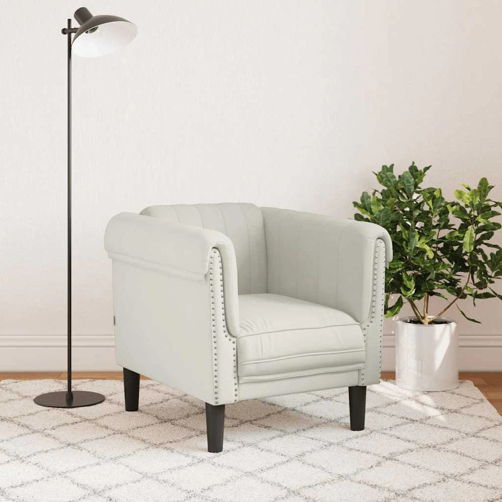 Sofa Krėslas, kreminės spalvos, aksomas