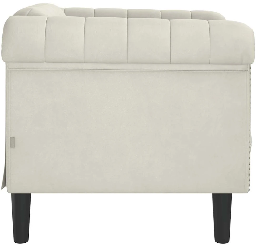 Sofa Krėslas, kreminės spalvos, aksomas