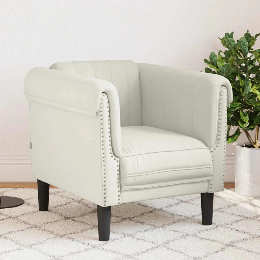 Sofa Krėslas, kreminės spalvos, aksomas