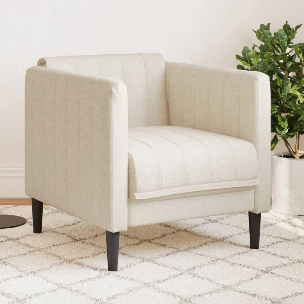 Sofa Krėslas, kreminės spalvos, audinys