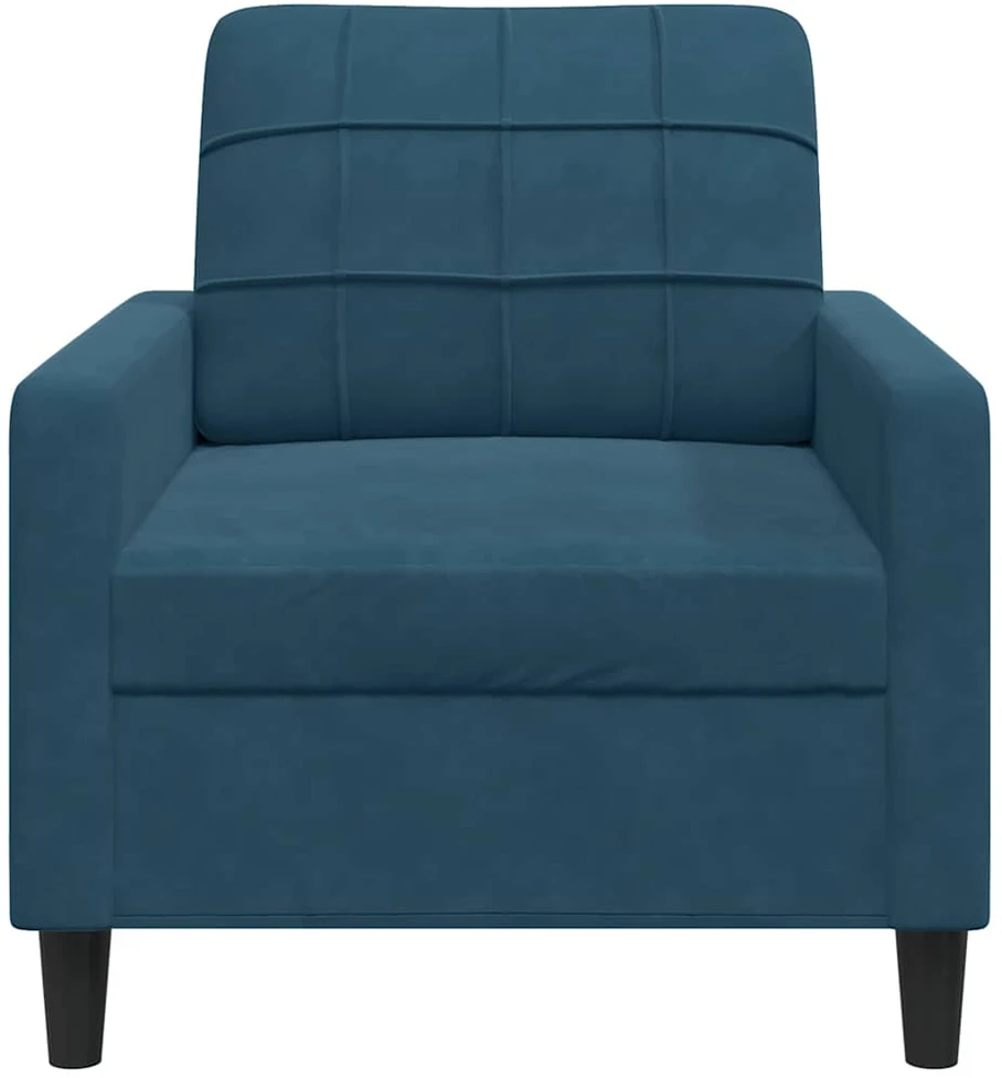Sofa Krėslas, mėlynos spalvos, 60cm, aksomas