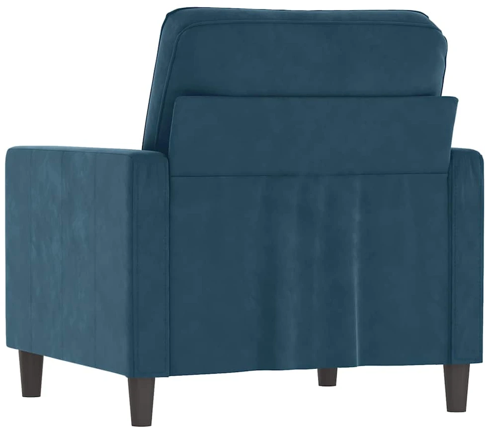 Sofa Krėslas, mėlynos spalvos, 60cm, aksomas