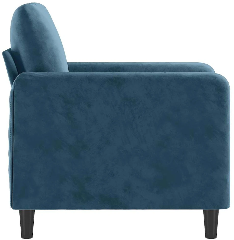 Sofa Krėslas, mėlynos spalvos, 60cm, aksomas