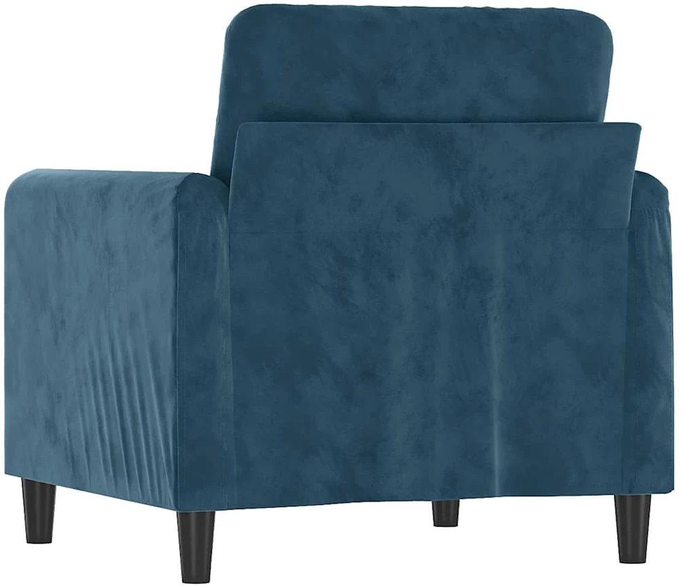 Sofa Krėslas, mėlynos spalvos, 60cm, aksomas