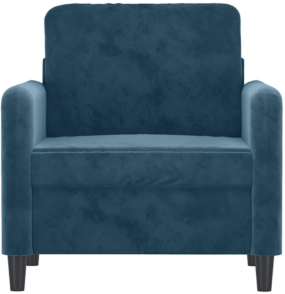 Sofa Krėslas, mėlynos spalvos, 60cm, aksomas