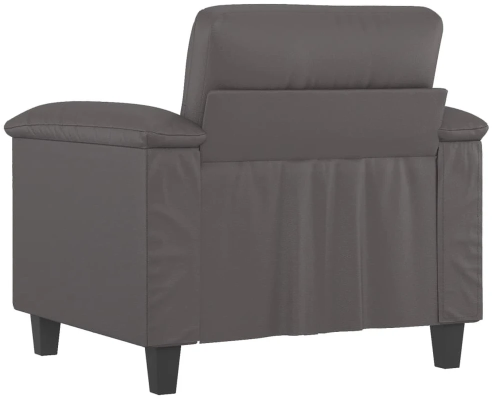 Sofa Krėslas, pilkos spalvos, 60cm, dirbtinė oda