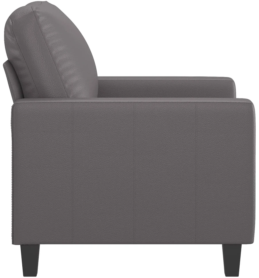 Sofa Krėslas, pilkos spalvos, 60cm, dirbtinė oda