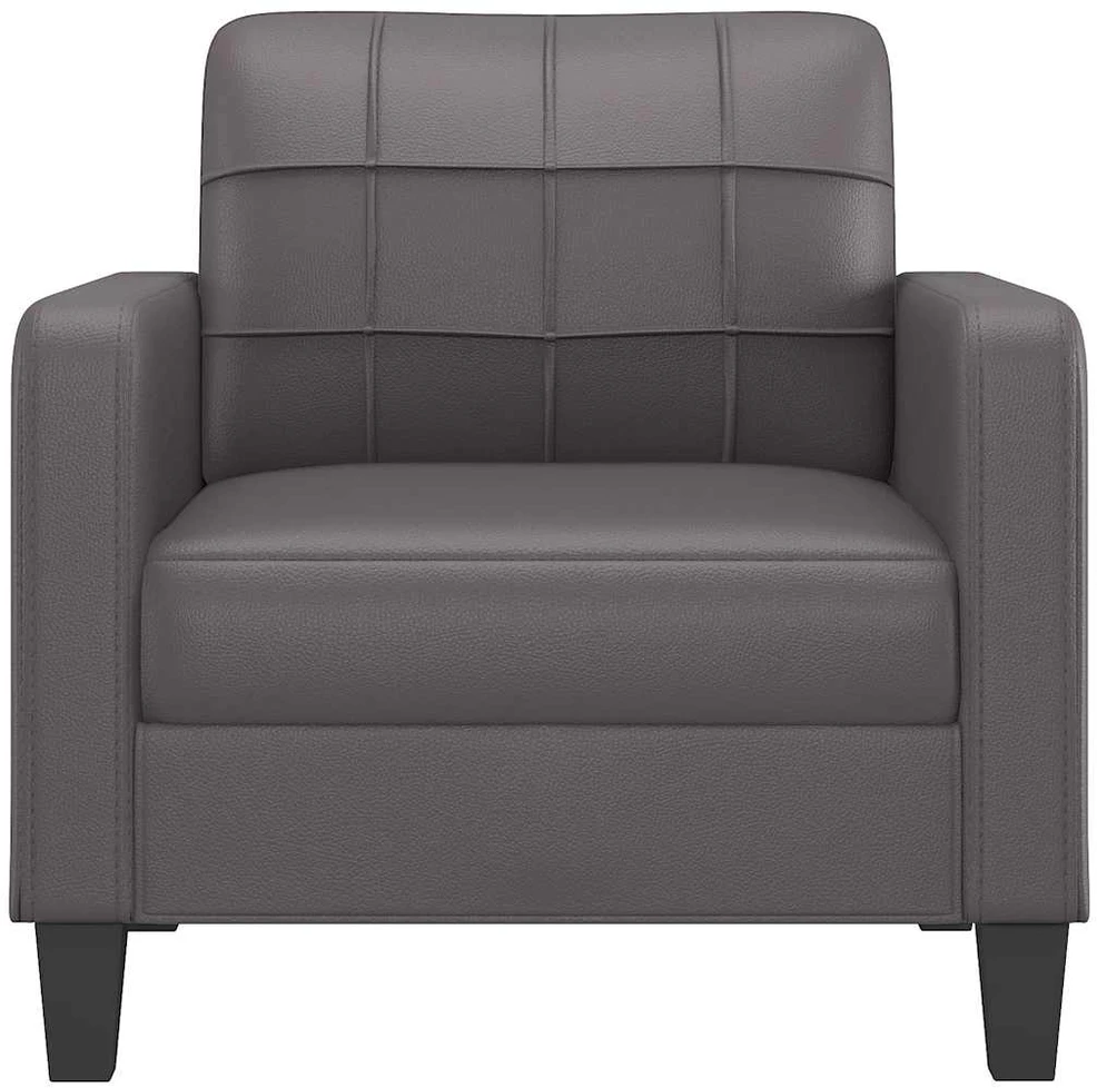 Sofa Krėslas, pilkos spalvos, 60cm, dirbtinė oda