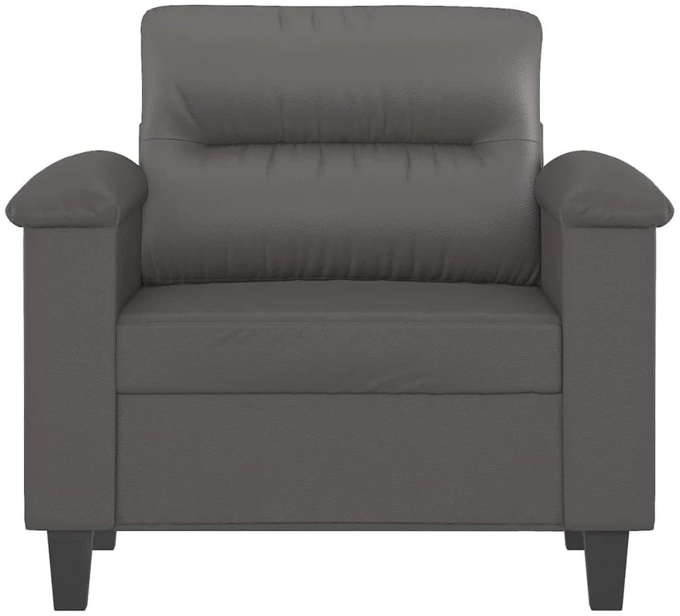 Sofa Krėslas, pilkos spalvos, 60cm, dirbtinė oda